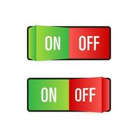 Flat icon On and Off Toggle switch button vector format. Vector stock illustration