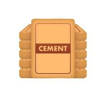 Cement in flat style on dust background. Isometric vector. 3d vector icon