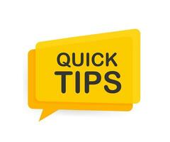 Quick tips icon badge. Ready for use in web or print design. Vector stock illustration