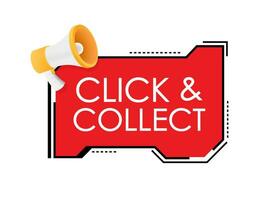 Megaphone click and collect banner. Flat style. Website vector icon. Vector stock illustration