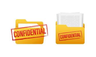 Safe confidential information. File protection. Data security vector