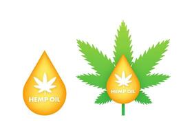 Design vector. Realistic flat hemp oil design. Web banner. vector