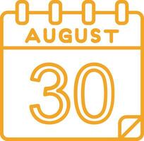 30 August Vector Icon