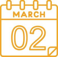 2 marzo vector icono