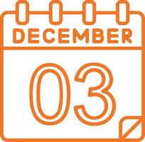 3 December Vector Icon