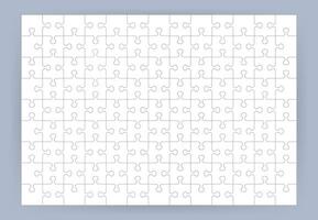 Jigsaw puzzle blank template or cutting guidelines. Vector illustration