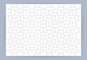 Jigsaw puzzle blank template or cutting guidelines. Vector illustration