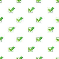 Checkmark. Green approved pattern on white background. Vector stock illustration