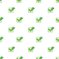 Checkmark. Green approved pattern on white background. Vector stock illustration