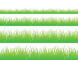 Green grass meadow border vector pattern. Grass background Vector Illustration