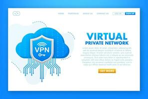 Secure VPN connection concept. Virtual private network connectivity overview. Vector stock illustration.