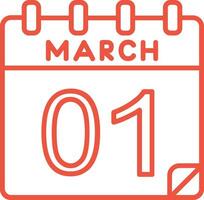 1 March Vector Icon