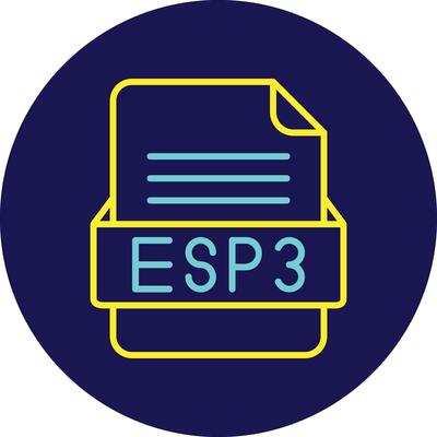 ESP3 File Format Vector Icon