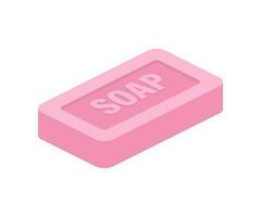 Pink soap on colorful background. Vector illustration object. Top view. Foam water. Flat soap. Doodle, bubble. Vector stock illustration