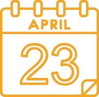 23 April Vector Icon