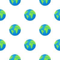 Earth globes pattern on white background. Flat planet Earth icon. Vector illustration