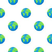 Earth globes pattern on white background. Flat planet Earth icon. Vector illustration