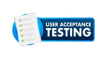 UAT   User Acceptance Testing. Software testing concept. Development quality. Vector stock illustration