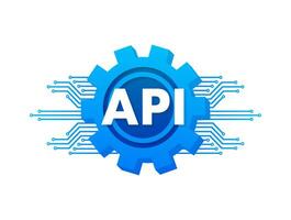 Cloud API   application programming interface. Internet network. Vector stock illustration