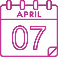 7 April Vector Icon