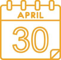 30 April Vector Icon