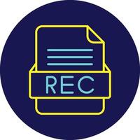 REC File Format Vector Icon