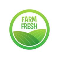 Farm Fresh icon, label on white background. Vector stock illustration