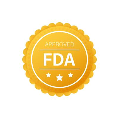 FDA approved grunge rubber stamp on white background. Vector stock illustration.