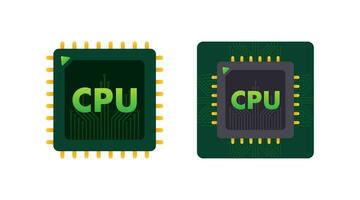 CPU Chip, Data Computing. Database, processign Vector stock illustration