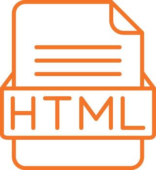 HTML File Format Vector Icon