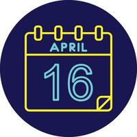 16 April Vector Icon