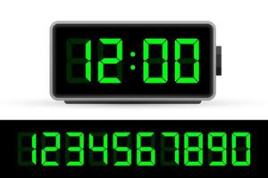 Digital clock number set. Time icon. Design element. Vector stock illustration. Vector illustration