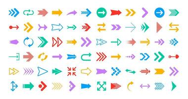 Arrows big black set icons. Arrow icon. Arrows for web design, mobile apps, interface and more. Vector stock illustration