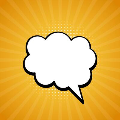 Comic speech bubble. Retro burst background in pop style. Vector illustration.