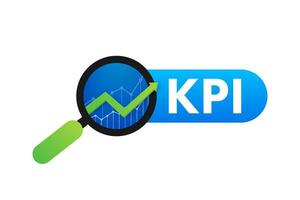 kpi llave actuación indicador. medición, mejoramiento, estrategia vector valores ilustración