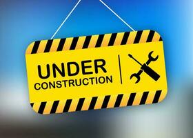 Under construction website page. Border stripe web. Vector stock illustration