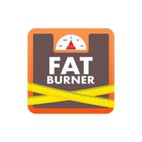 Fat burner isolated on white background. Flat vector icon.