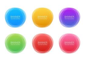 Set of round colorful vector shapes. Abstract vector banners. Vector illustration.