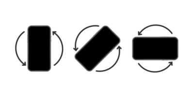 girar teléfono inteligente aislado icono. dispositivo rotación símbolo. giro tu dispositivo vector