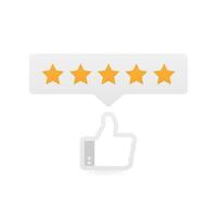 Rating stars. Flat design. User reviews, rating, classification concept. Enjoying the app. Rate us Vector illustration