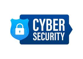 Cyber security vector logo with shield and check mark. Security shield concept. Internet security. Vector illustration