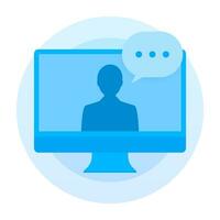 Online education, Video call, Learning tutorial, Internet courses. Vector stock illustration