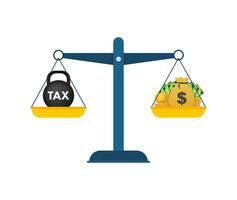 Tax scale in flat style. Business concept. Tax scale, great design for any purposes. Vector concept