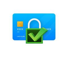 Secure credit card transaction. Payment protection concepts, Secure payment. Vector illustration