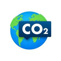 CO2 logo in flat style isolated on empty background. Flat icon on white backdrop. Vector logo illustration.