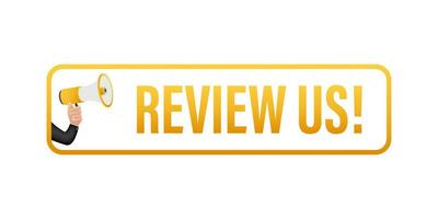 Review us. User rating concept. Review and rate us stars. Business concept. Vector illustration