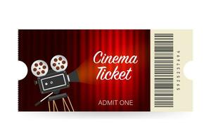 Cinema tickets isolated on white background. Realistic front view. Movie banner. Cinema Movie Tickets Set. Vector stock illustration