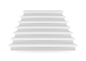 Detailed illustration of white stairs. Vector stock illustration