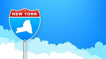 New York city map outline road sign. Vector illustration