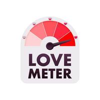 Love meter, heart indicator. Valentines day concept. High speed. Vector stock illustration